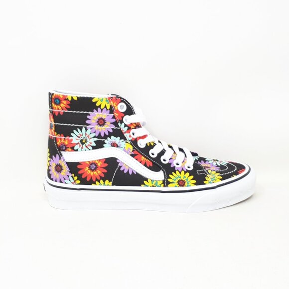Vans Sk8-Hi Tapered Peace Floral Skate Platform Shoe Sneaker Black Womens US NEW - Picture 1 of 11